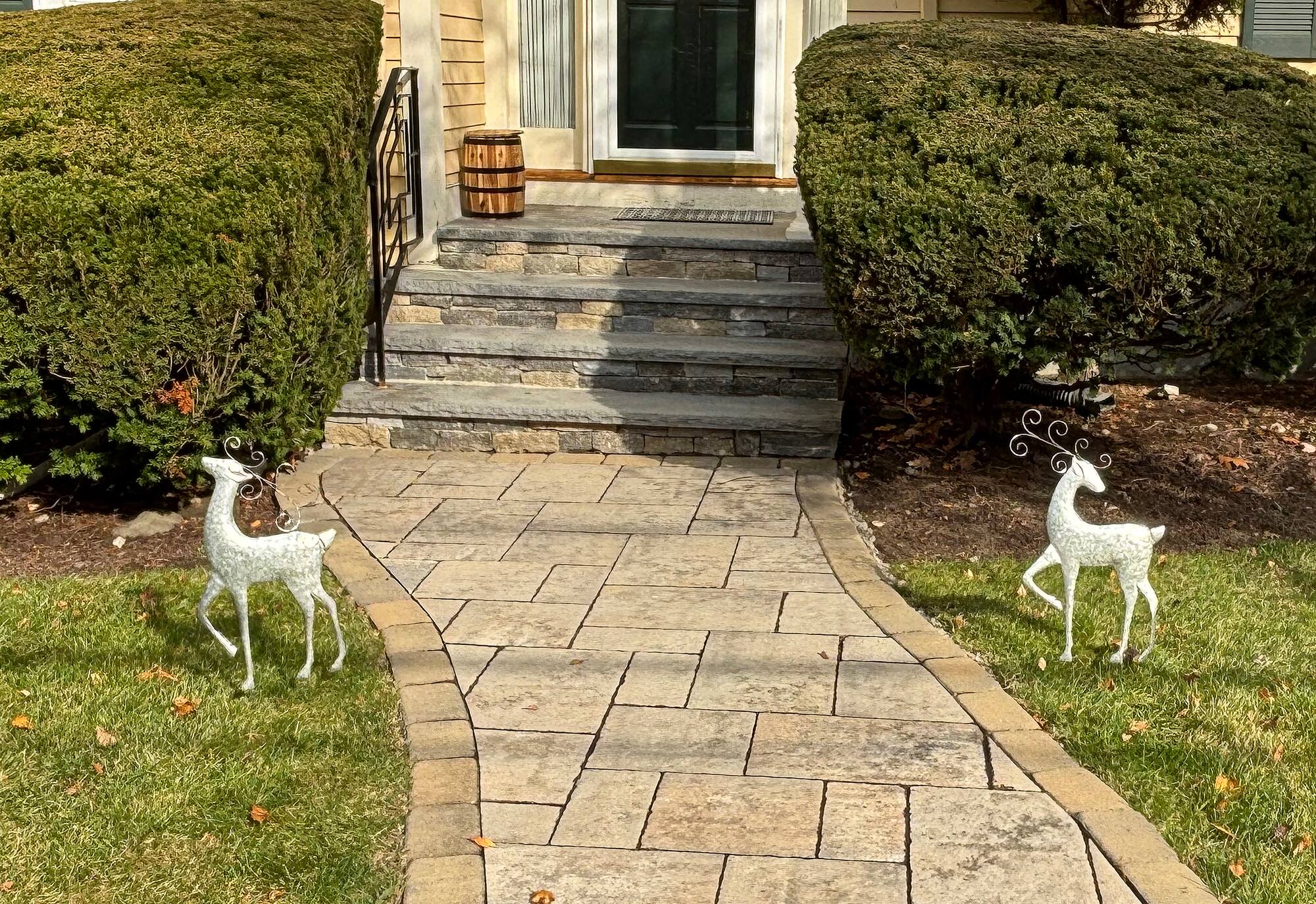 29" Christmas Reindeer Shiny Silver Galvanized Metal Yard Stakes, 2ct.